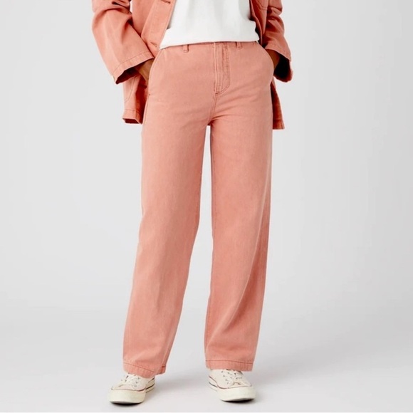 Wrangler Pants - WRANGLER FREE PEOPLE PINK CHINO CASEY JONES UTILITY PANTS BOHO Y2K ANTHROPOLOGIE